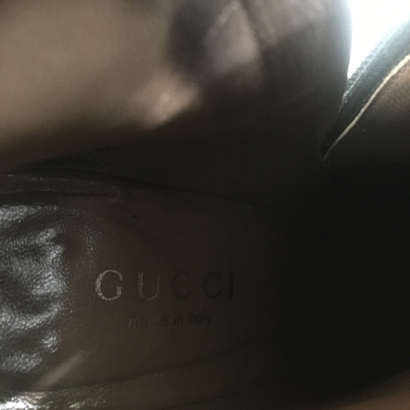 GUCCI {5} Booties Leather Healed Black